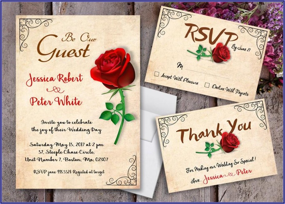 Beauty And The Beast Wedding Invitations