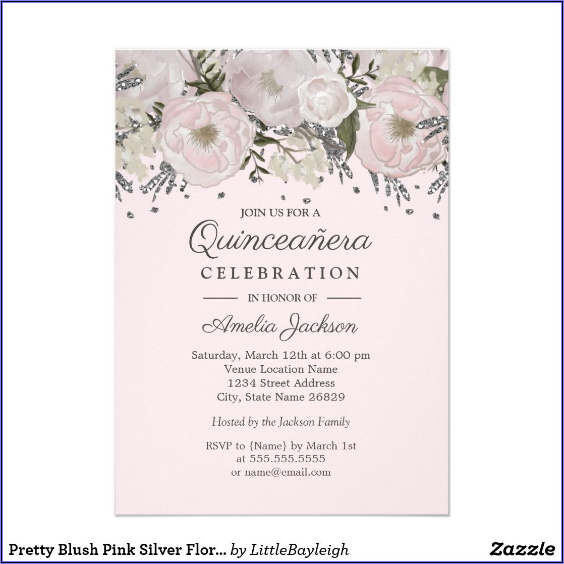 Blush Pink Quinceanera Invitations