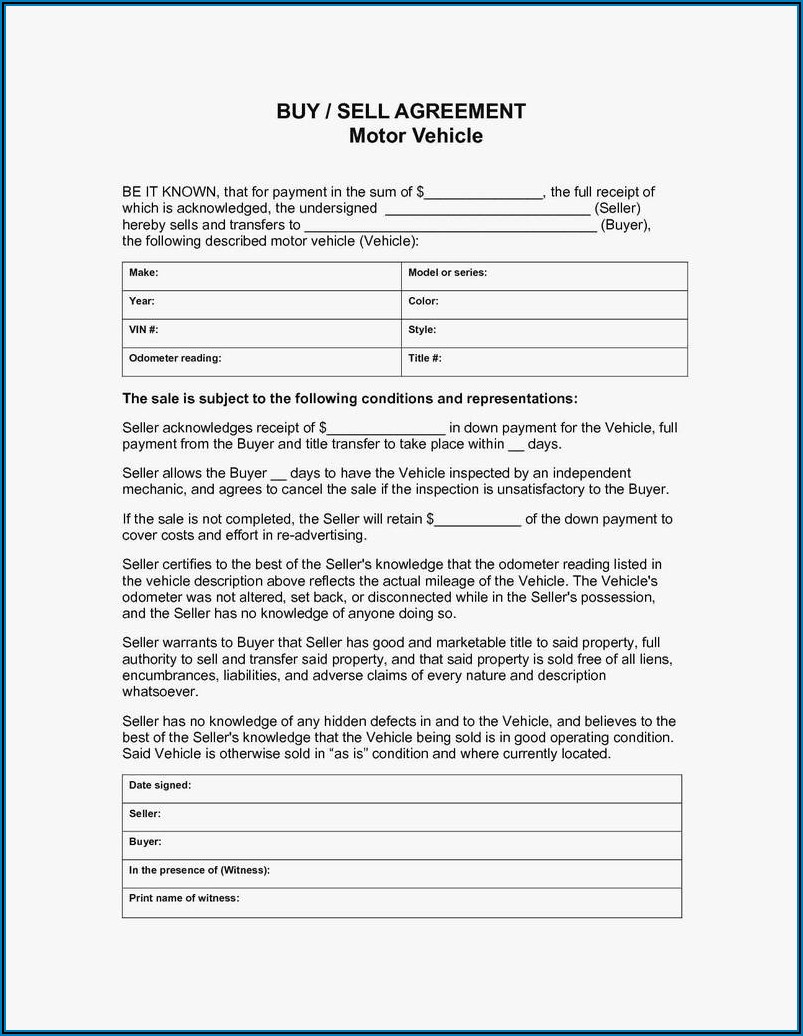 Contract For Deed Texas Form