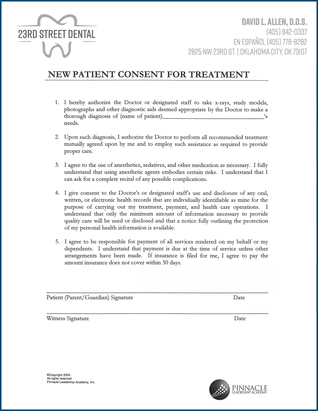 Covid 19 Dental Consent Form In Spanish