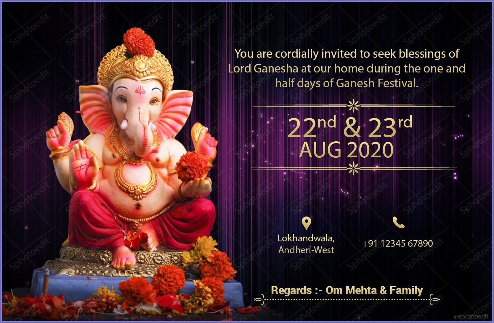 Create Online Invitation Card For Ganesh Chaturthi