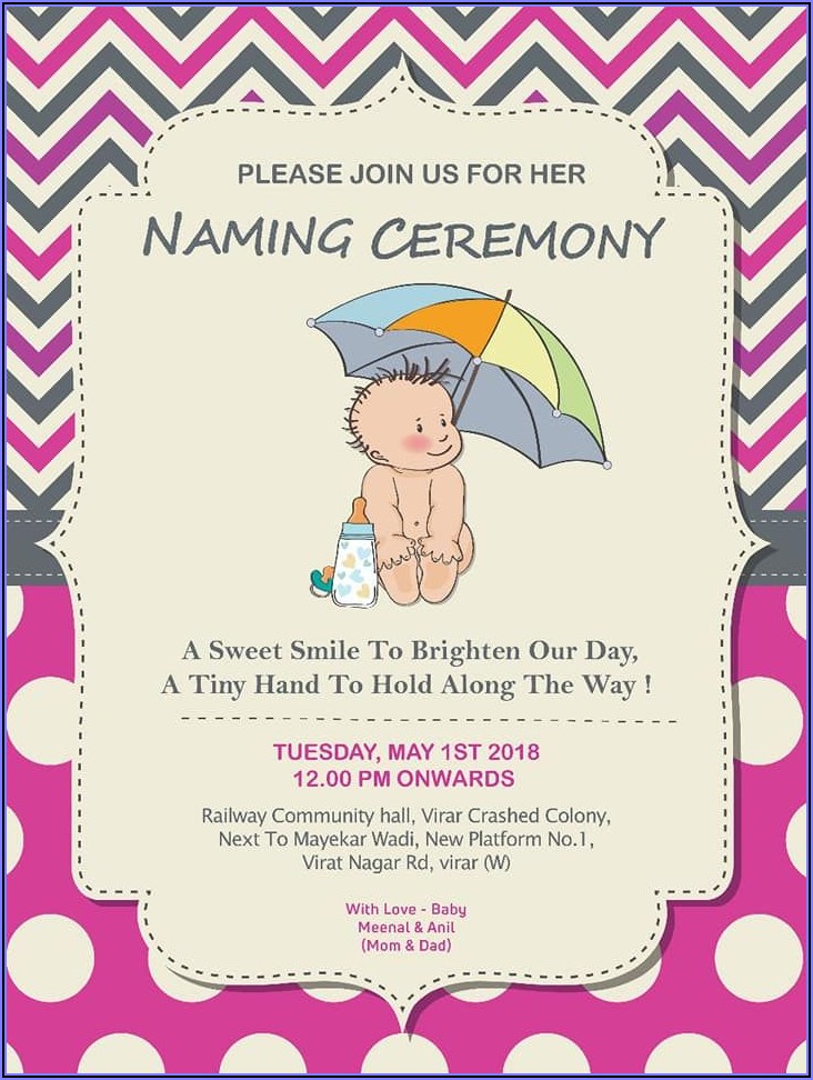 Create Online Invitation Card For Naming Ceremony