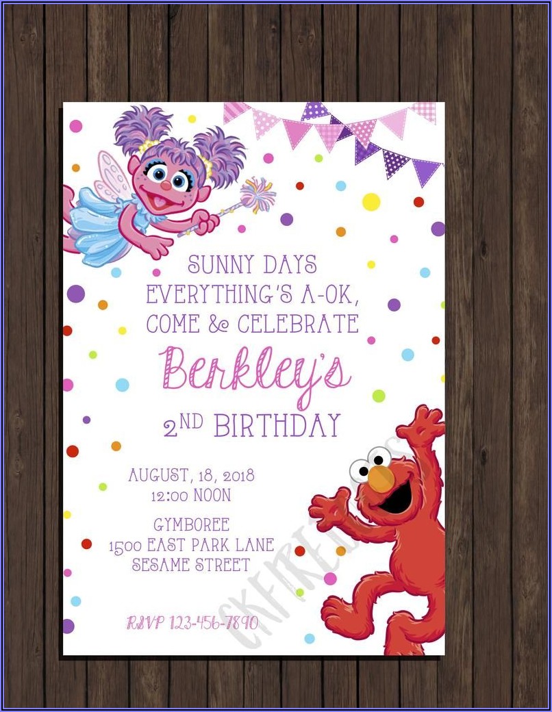 Elmo And Abby Birthday Invitations