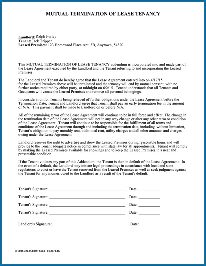End Of Rental Agreement Template