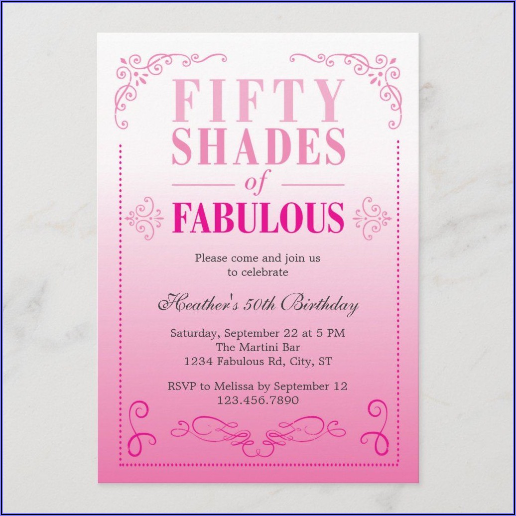 Fifty Shades Of Fabulous Invitations