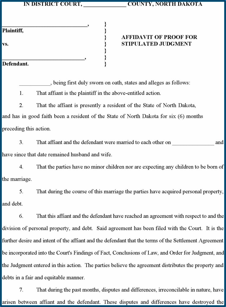Free North Dakota Divorce Forms