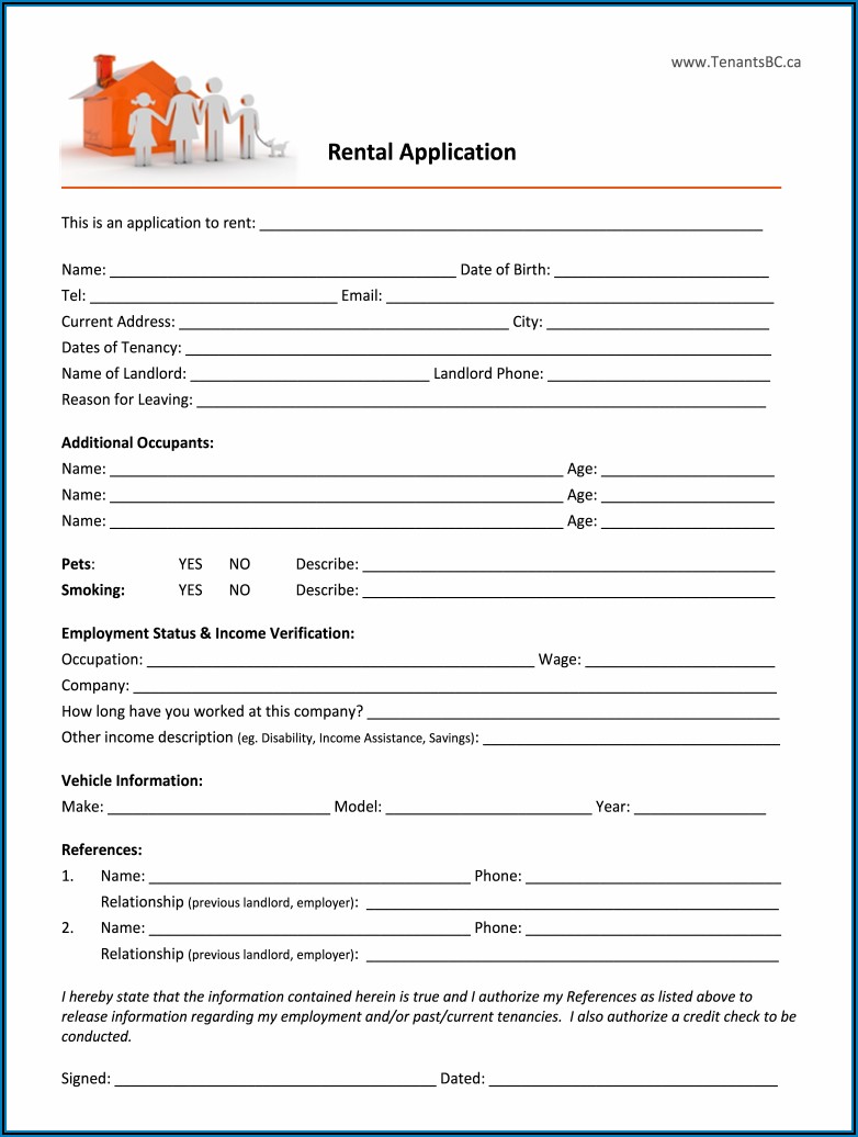 Free Printable Rental Applications
