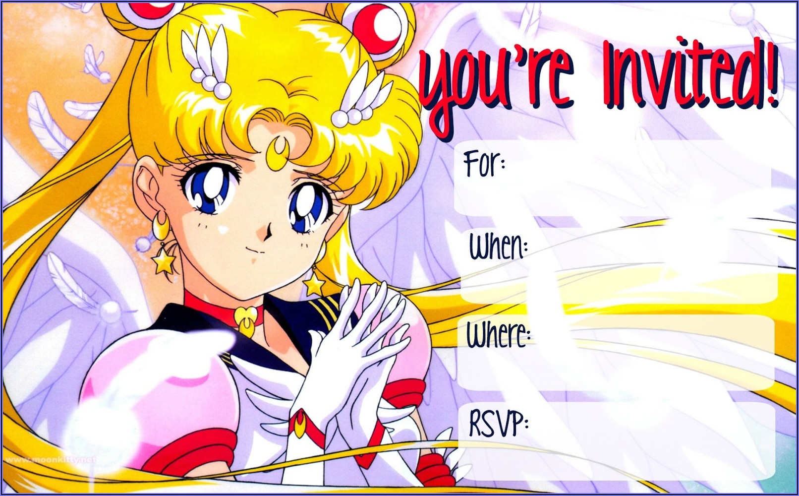 Free Sailor Moon Birthday Invitations