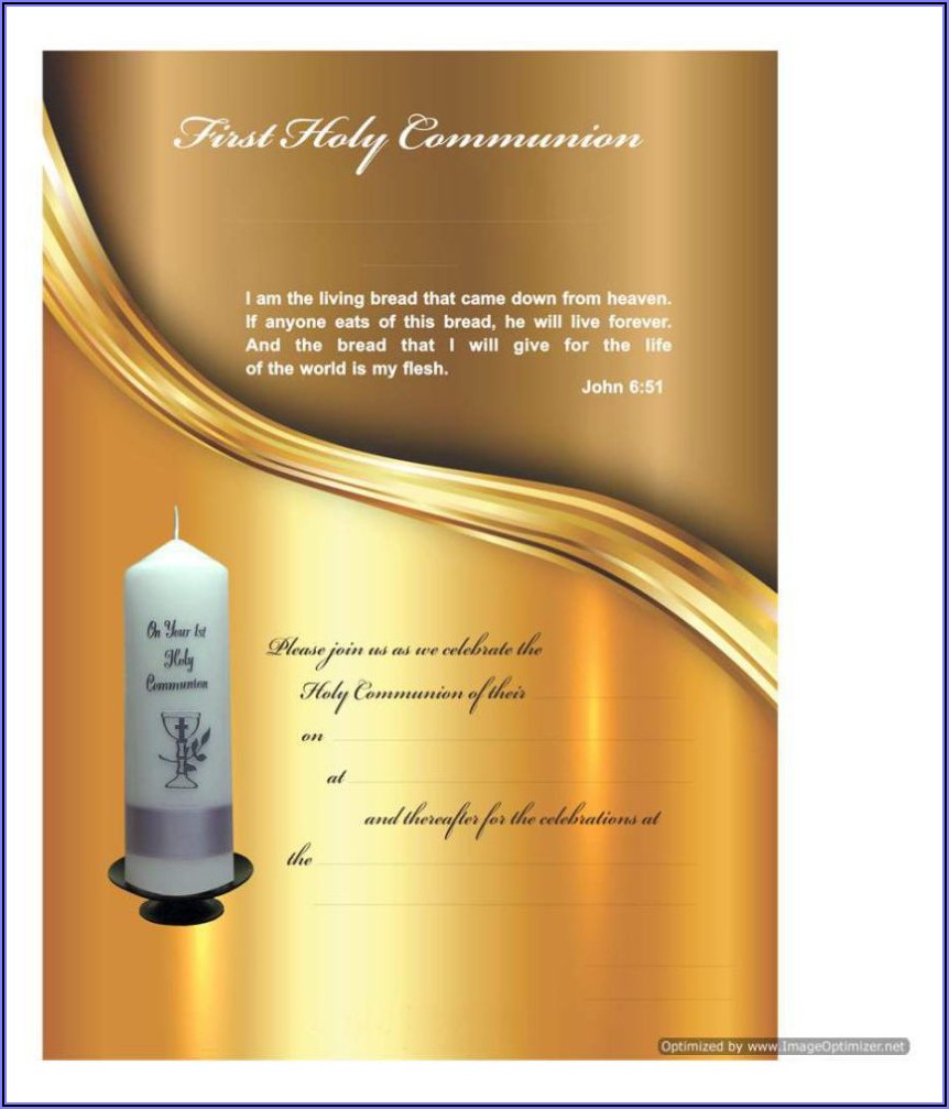 Holy Communion Invitation Cards In India