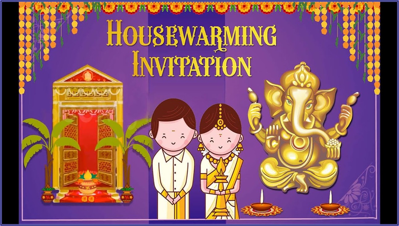 Housewarming Invitation Card Indian Style