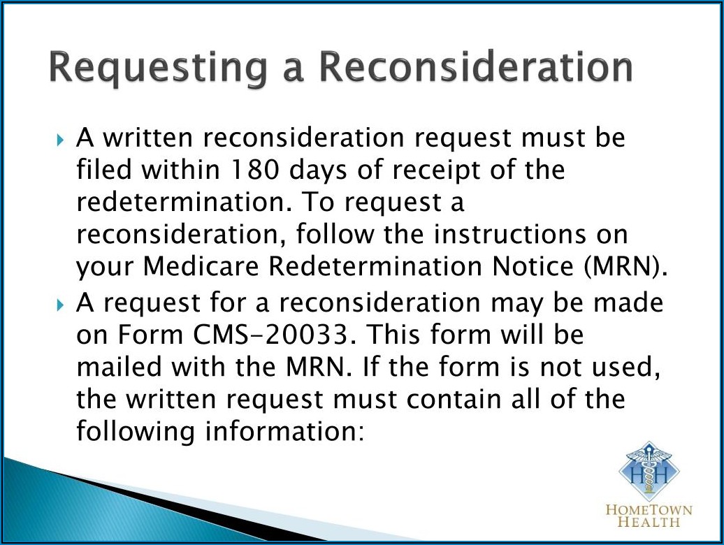 Medicare Redetermination Request Form Pdf