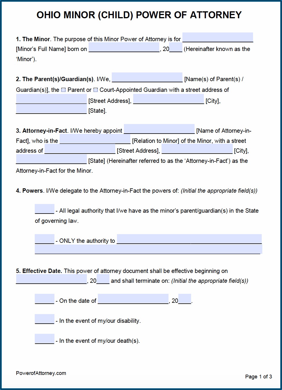 Ohio State Bar Association Financial Power Of Attorney Form