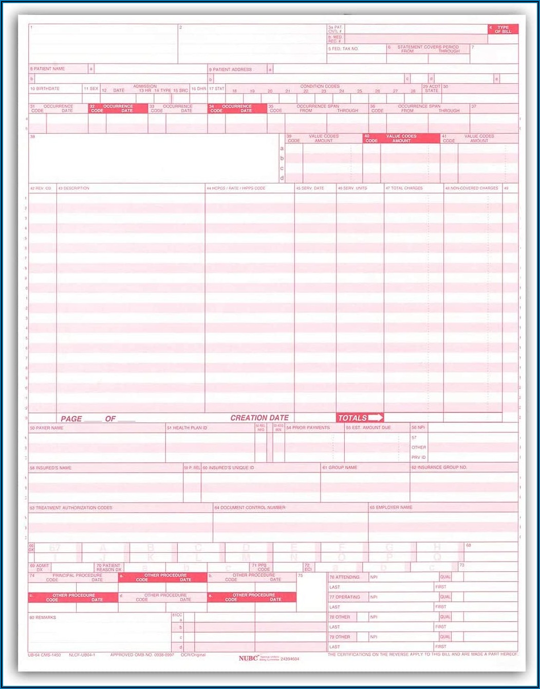 Picture Of Ub 04 Claim Form