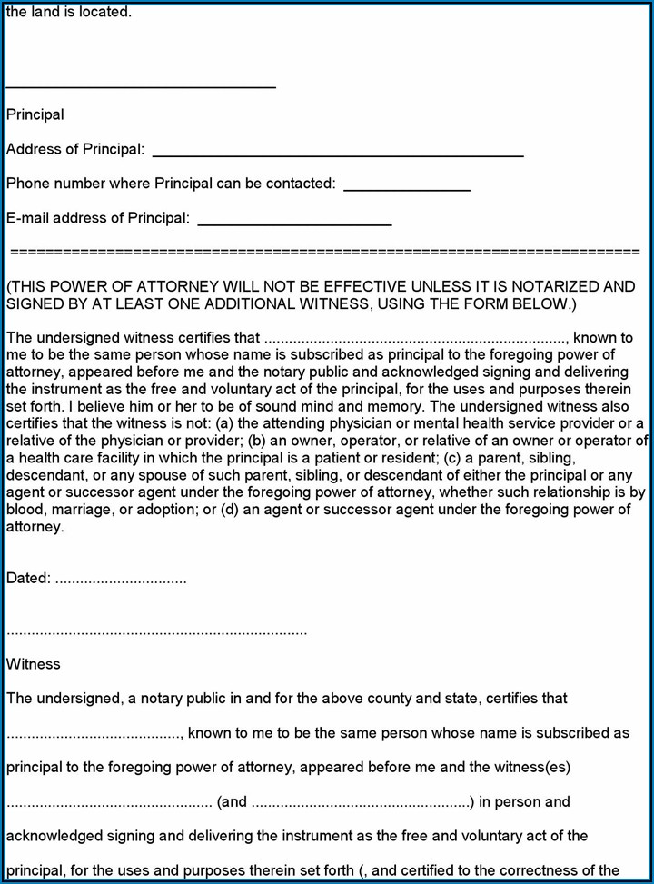 Power Of Attorney Form For Real Estate Closing