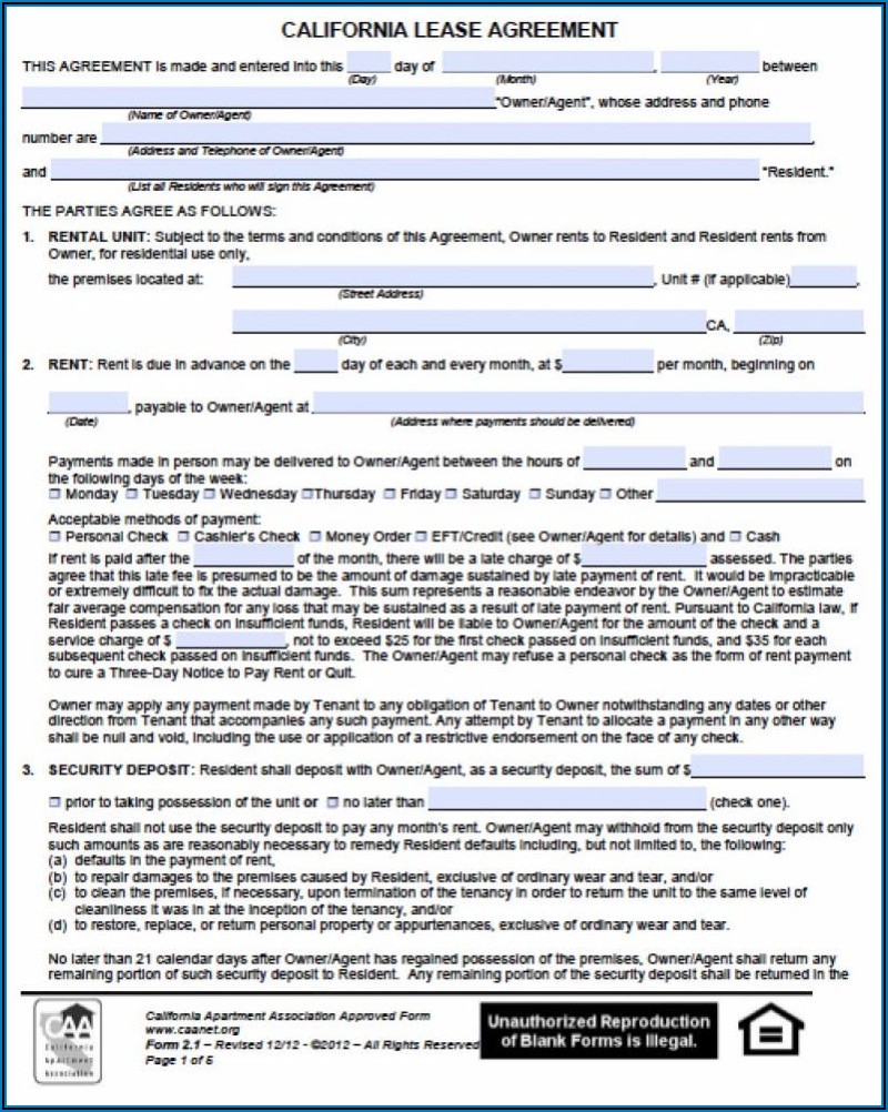 Rental Apartment Application Form