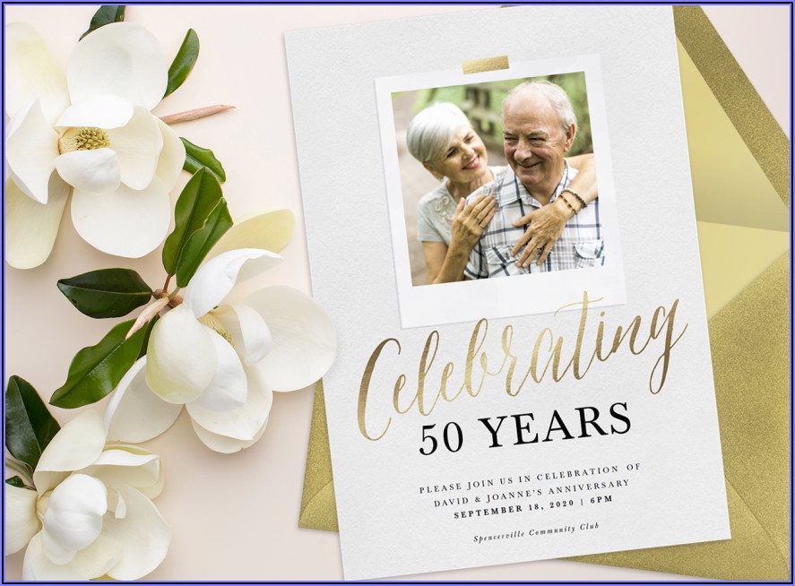 Sample Invitation Card For 50th Wedding Anniversary