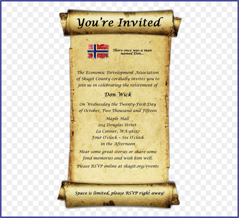 Scroll Wedding Invitation Template Free