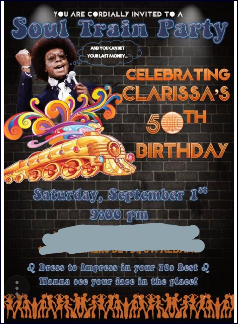 Soul Train Birthday Party Invitations
