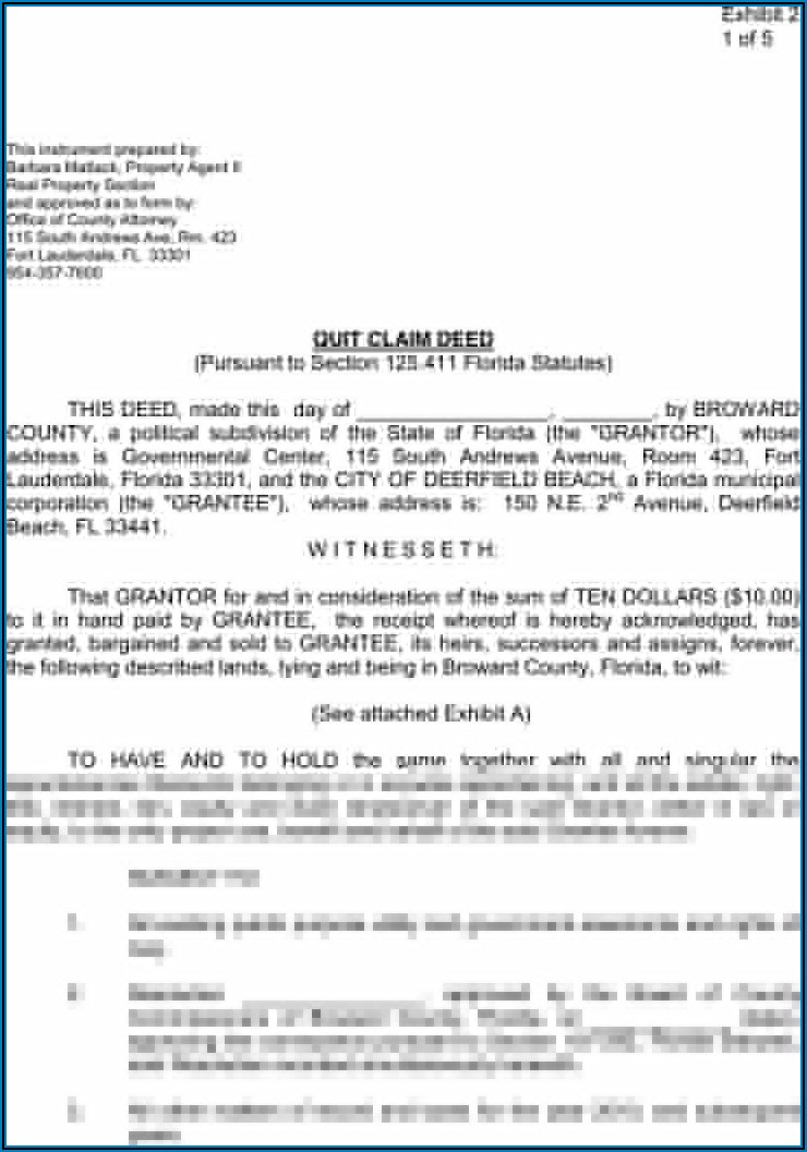 State Of Florida Quit Claim Deed Form