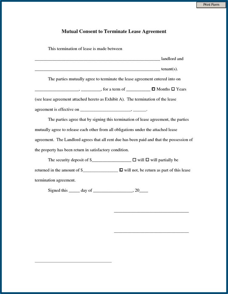 Termination Of Rent Agreement Format