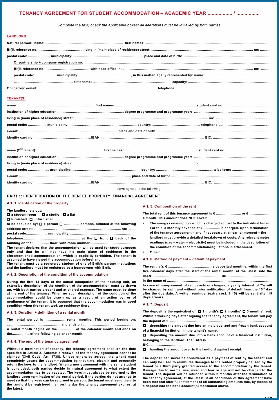 Termination Of Rental Agreement Netherlands Template
