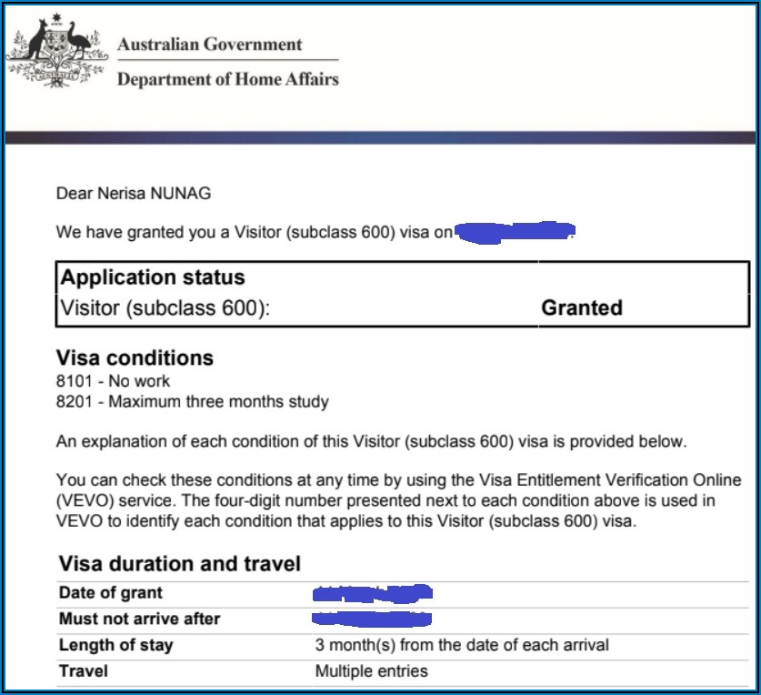 Australian Family Visitor Visa Application Form