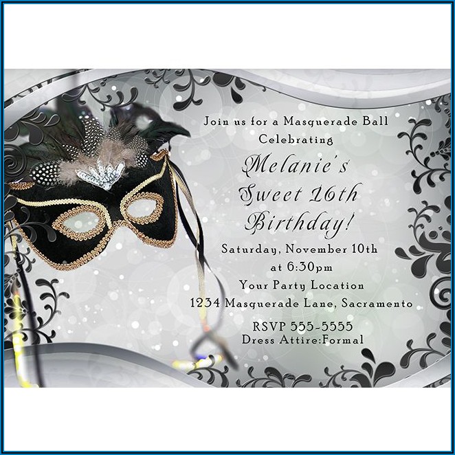 Black And Silver Birthday Party Invitations
