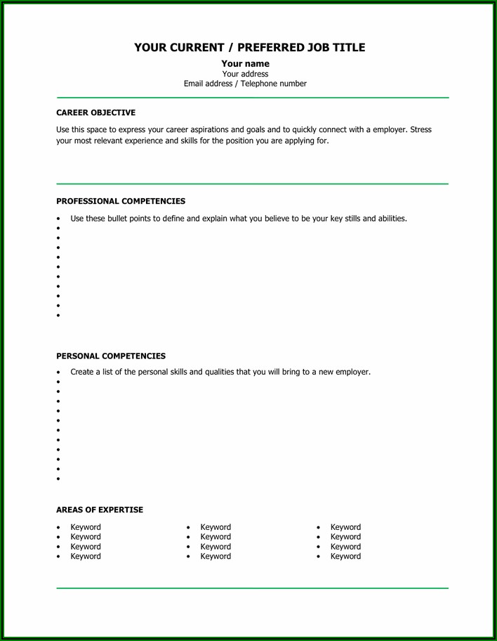 Blank Cv Forms To Fill In