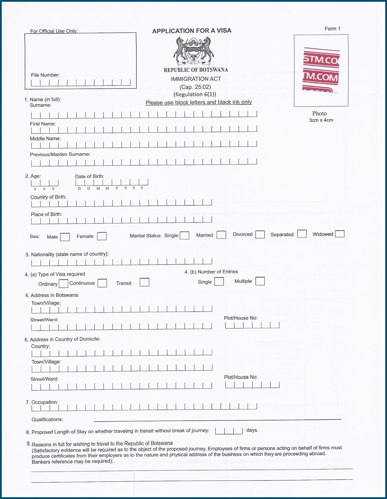 China Embassy In Ethiopia Online Visa Application Form