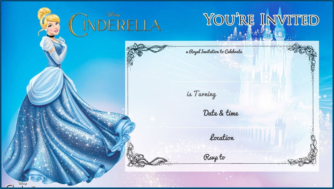Cinderella Birthday Invitation Templates Free