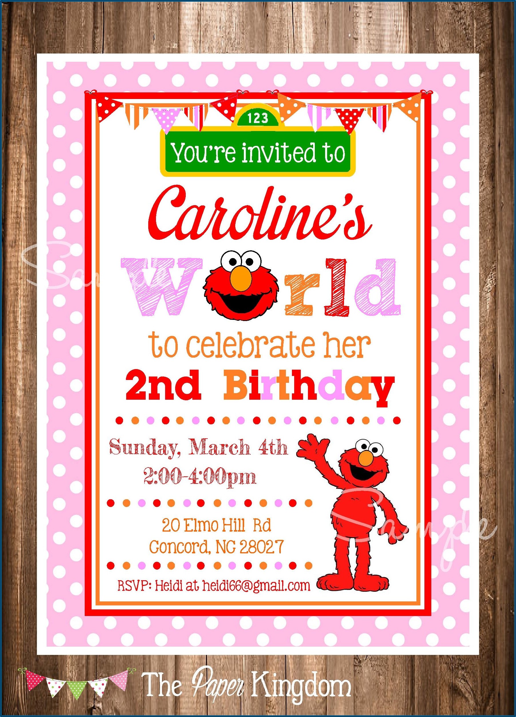 Elmo Girl Birthday Invitations