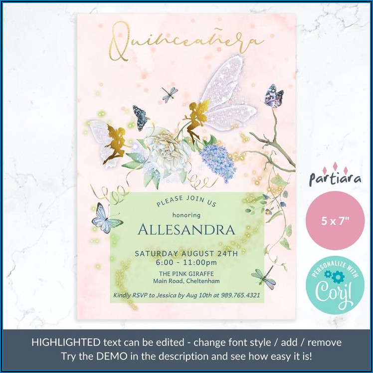 Enchanted Forest Quinceanera Invitations
