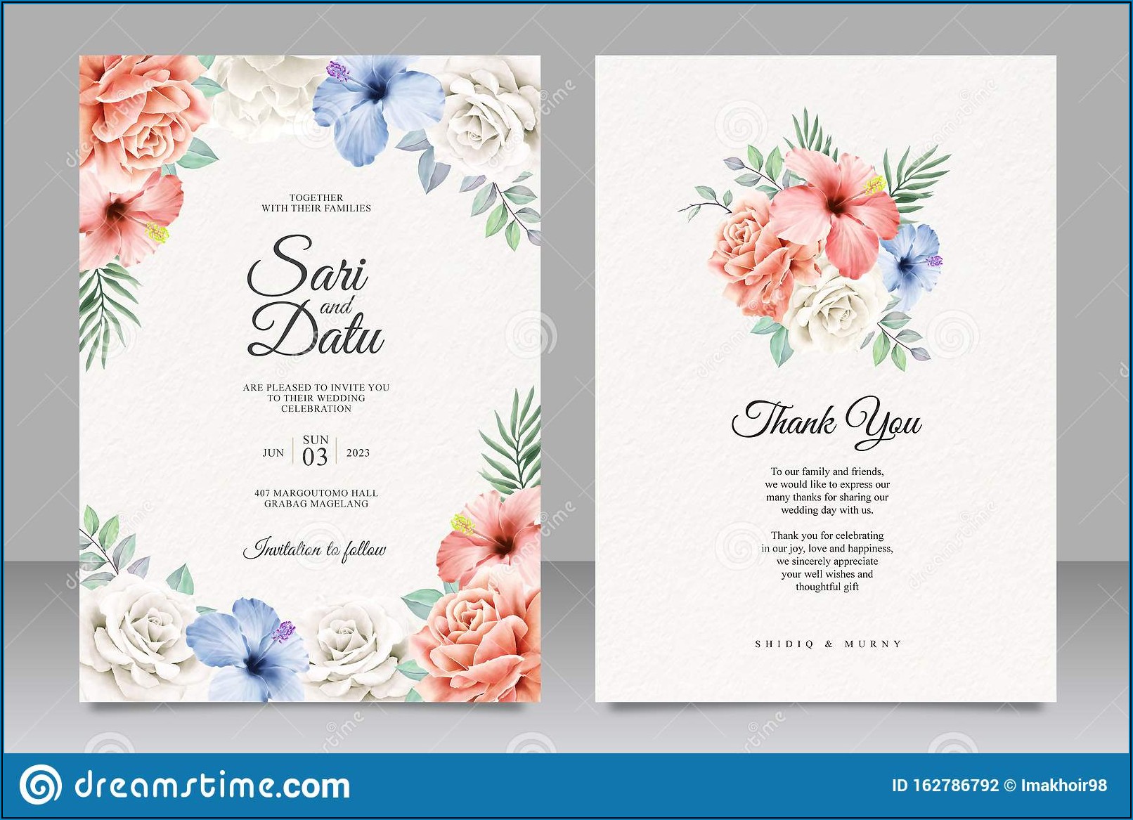 Floral Design Wedding Invitation Card