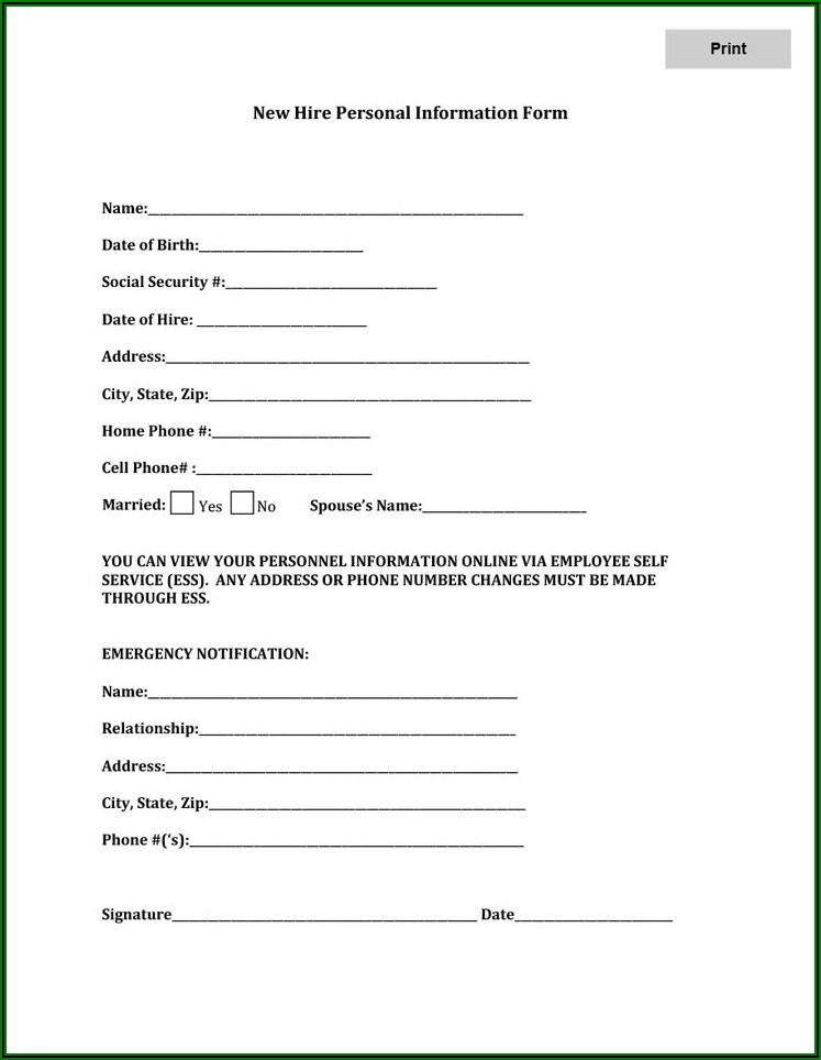 Free New Hire Employee Forms