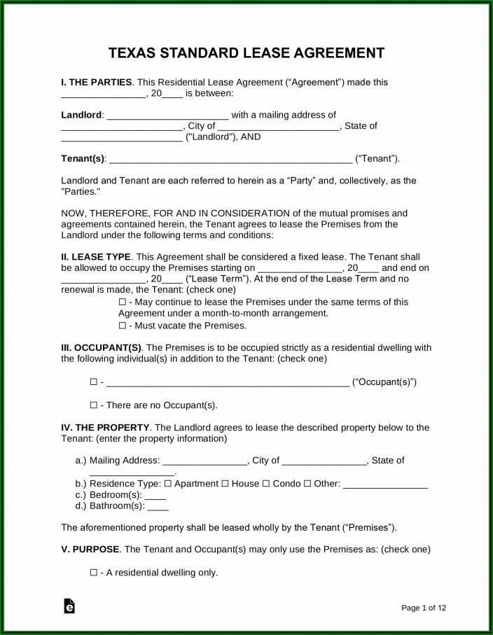 Free Rental Agreement Template To Print