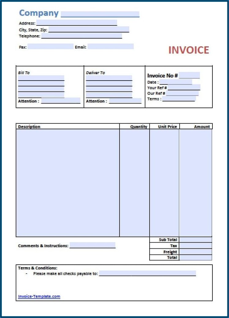 Free Simple Invoice Template Pdf