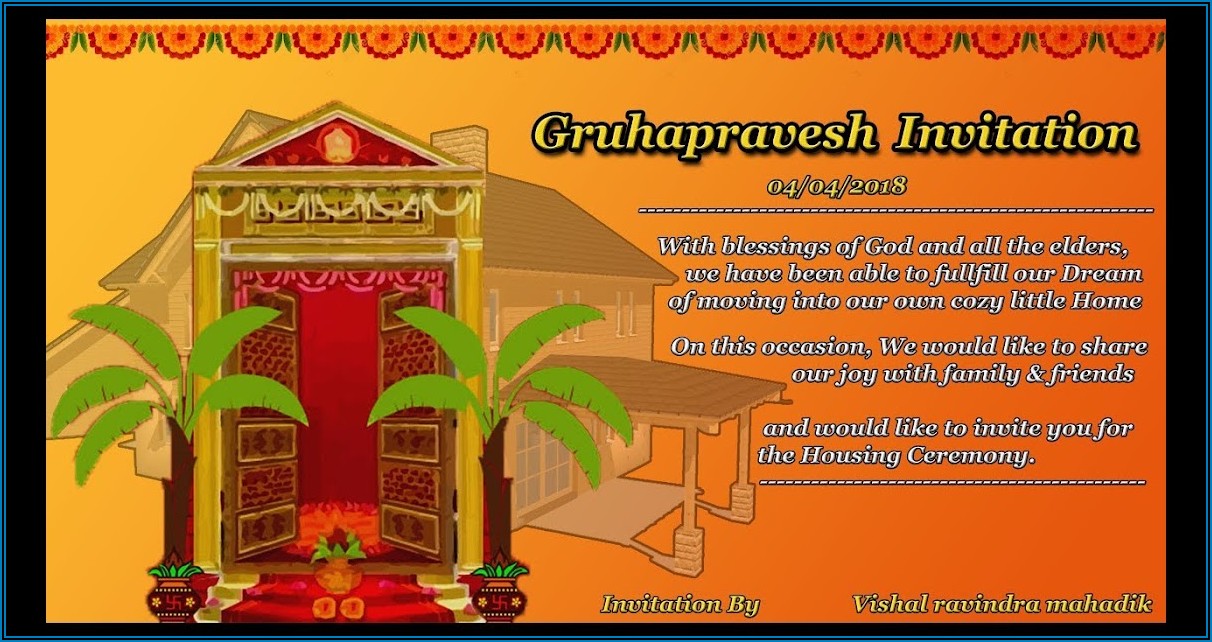 Gruhapravesam Invitation Cards In Tamil Online