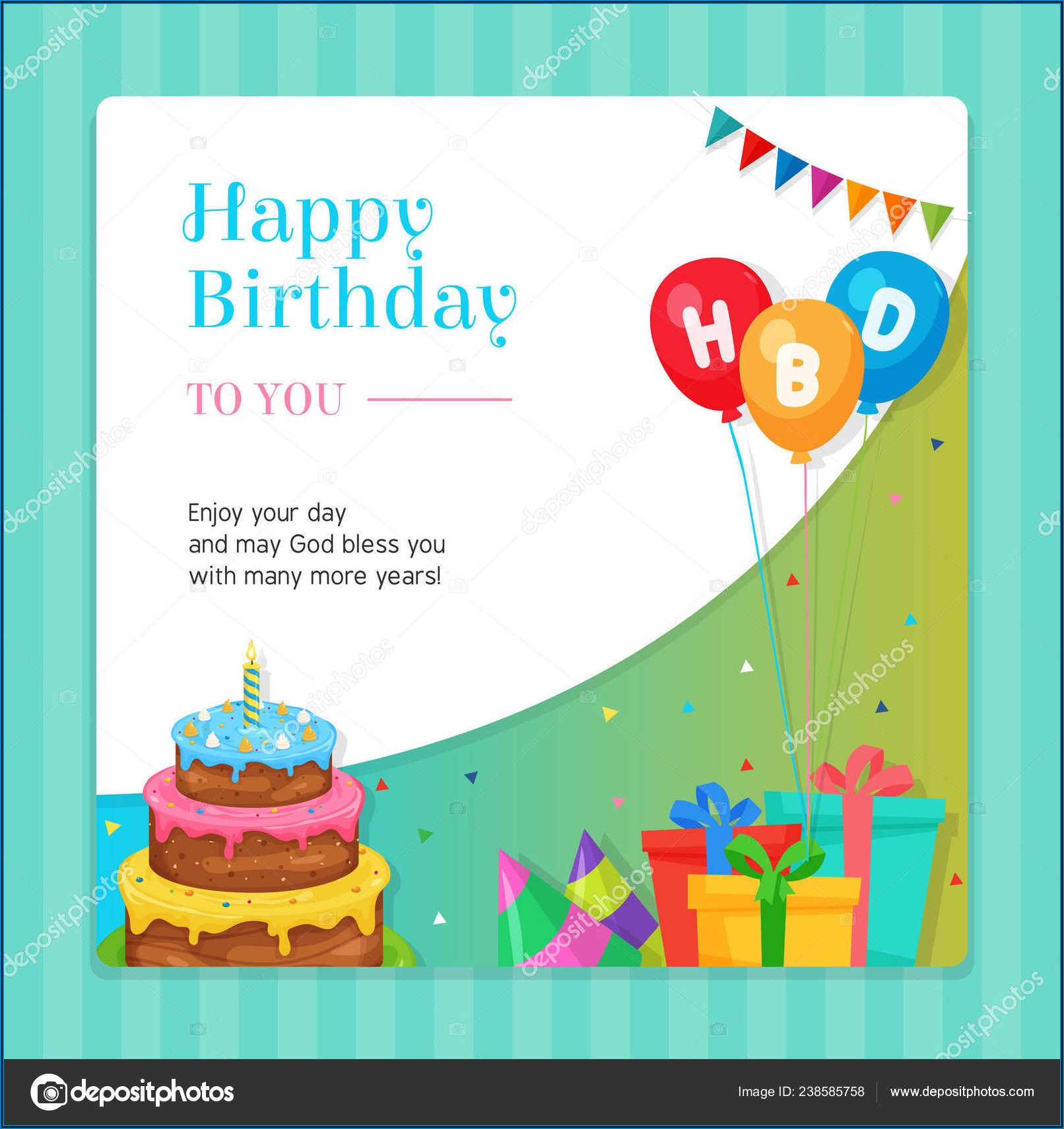 Happy Birthday Card Invitation Vector