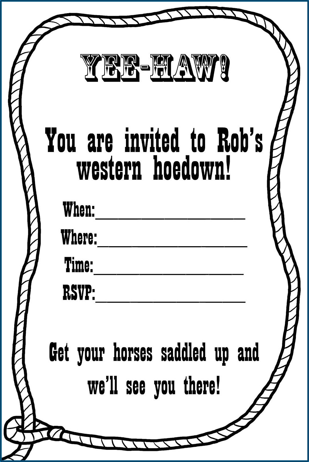 Hoedown Invitation Template Free