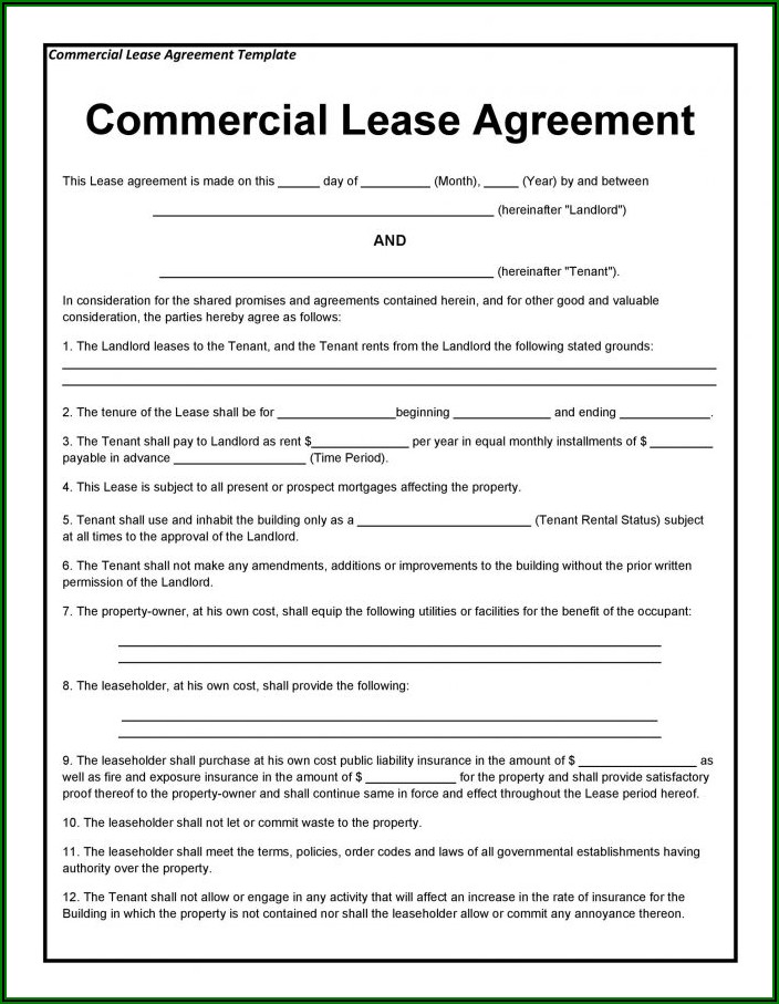 Landlord Rent Agreement Template