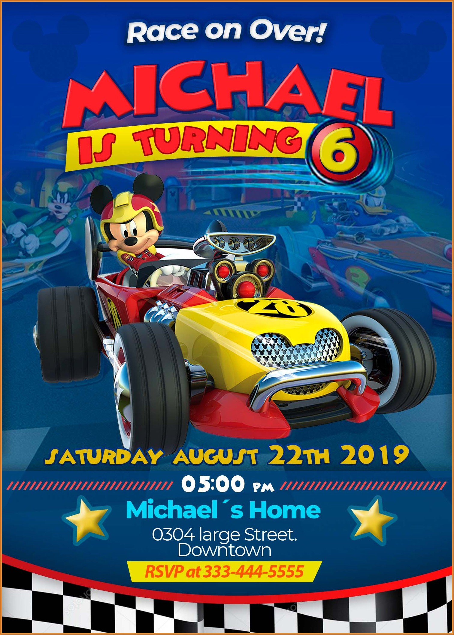 Mickey And The Roadster Racers Invitations Templates