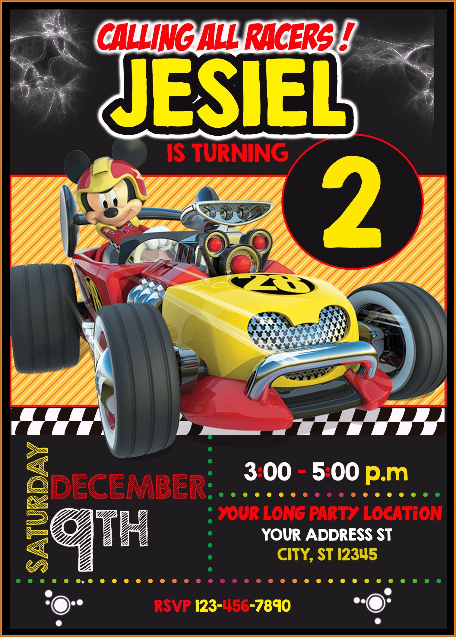 Mickey Roadster Racers Invitations