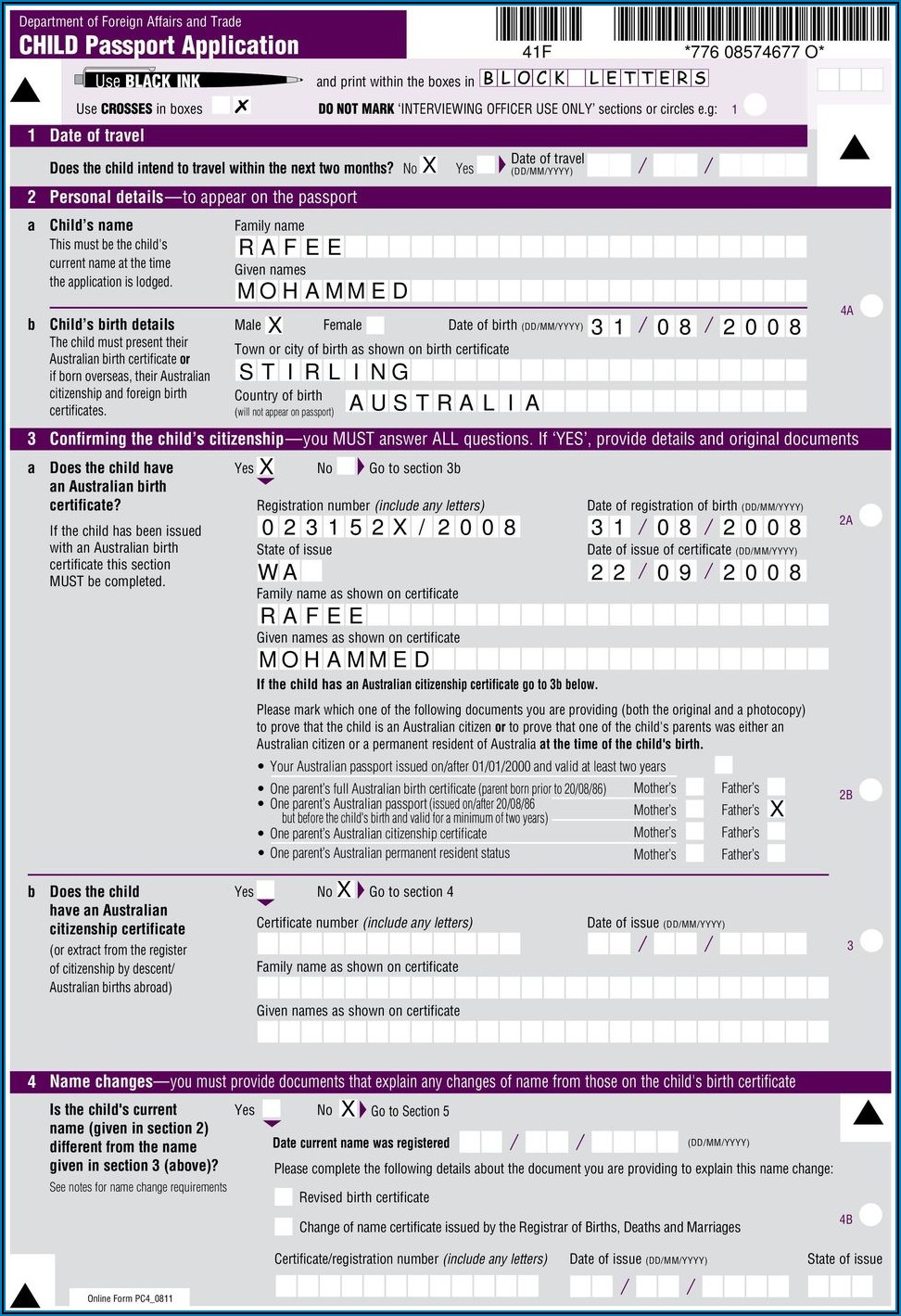 Print Application Form To Renew Australian Passport
