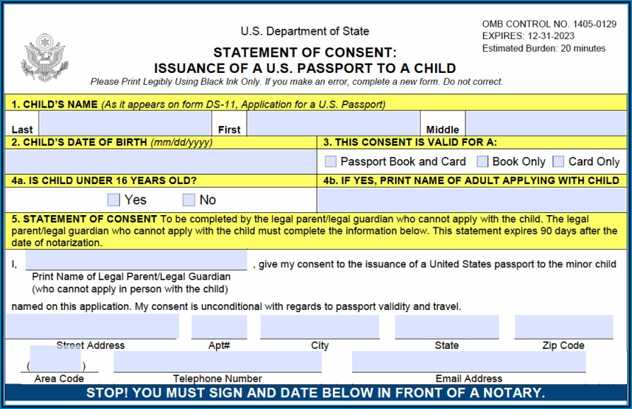 Printable Form To Renew Us Passport