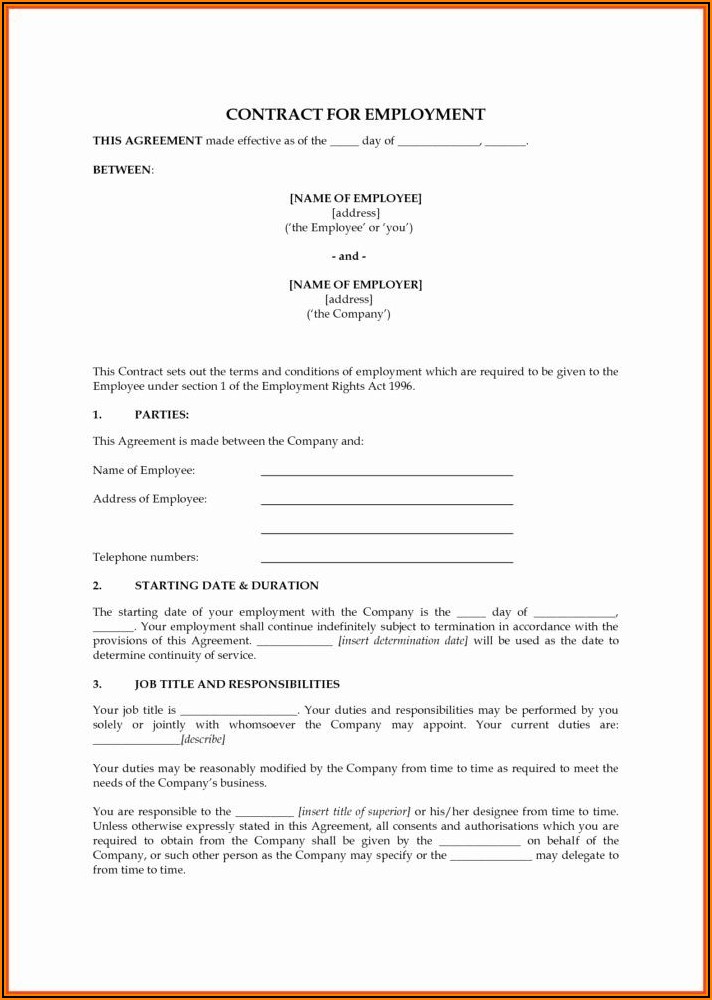 1099 Employment Contract Template