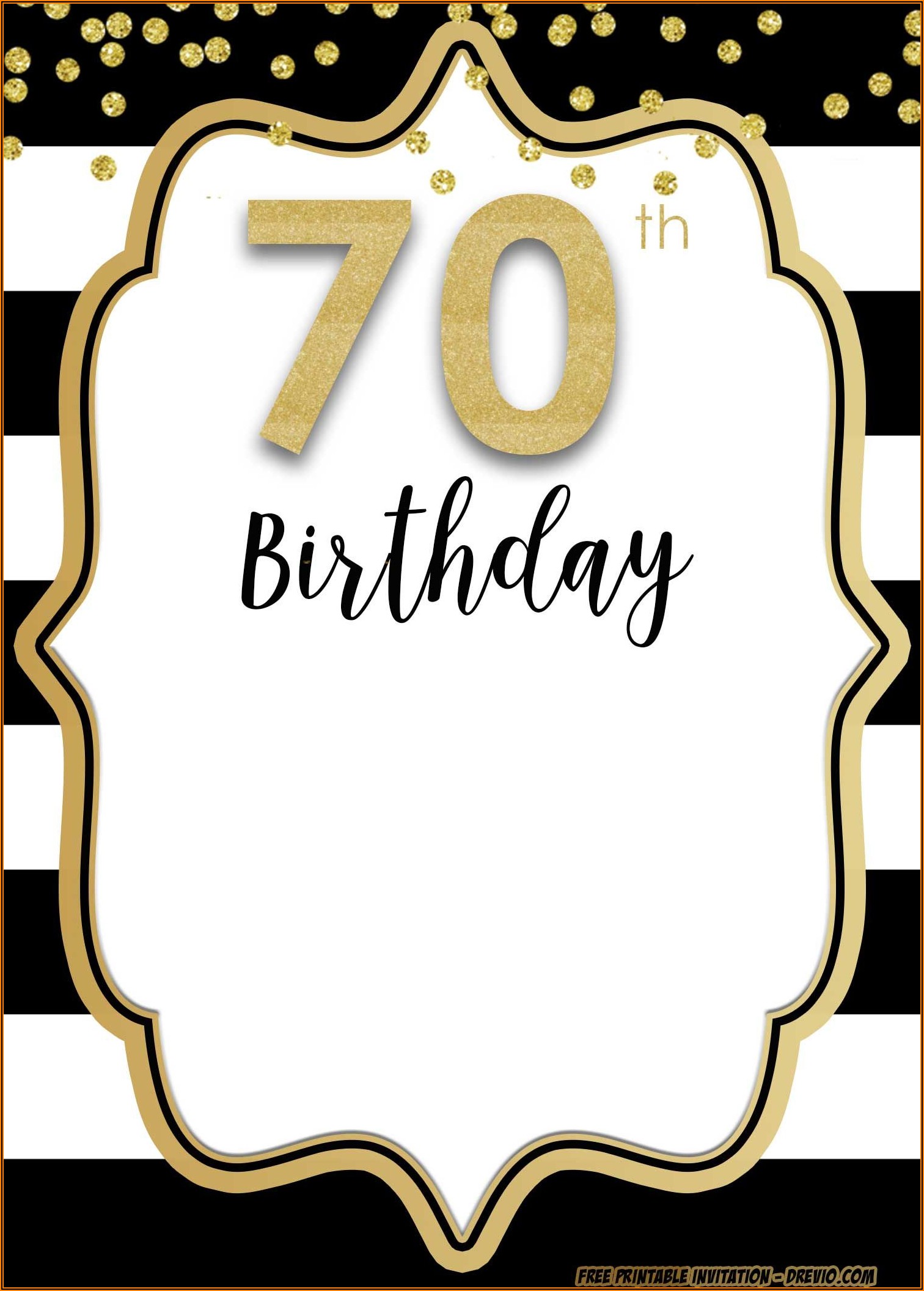 70th Birthday Card Templates Free