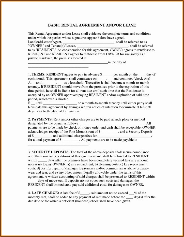 Basic Rental Lease Agreement Template