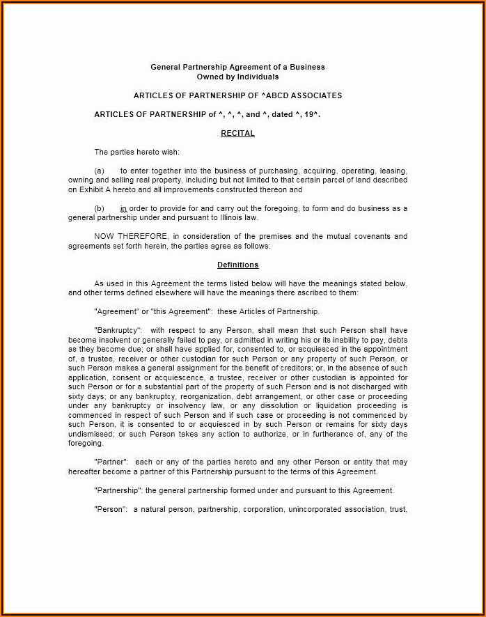 Business Partnership Contract Template Free