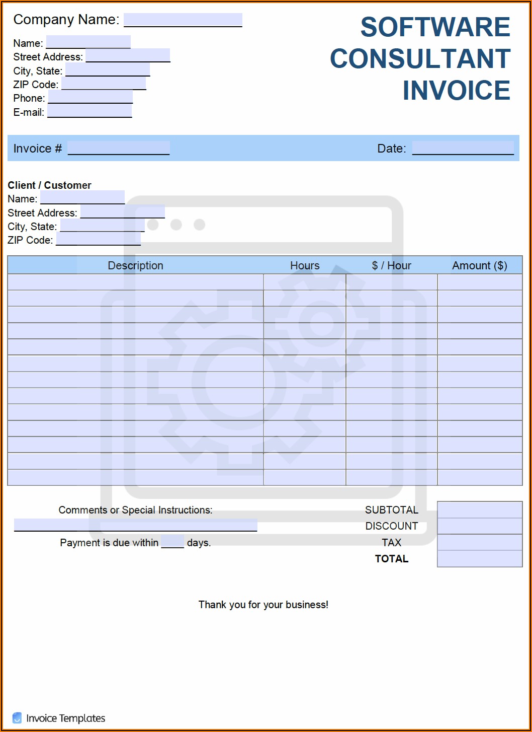 Free Consultant Invoice Template Excel