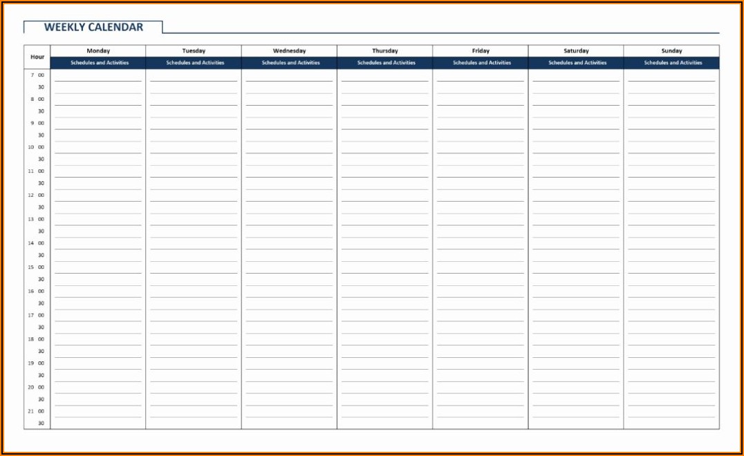Free Daily Schedule Template Pdf